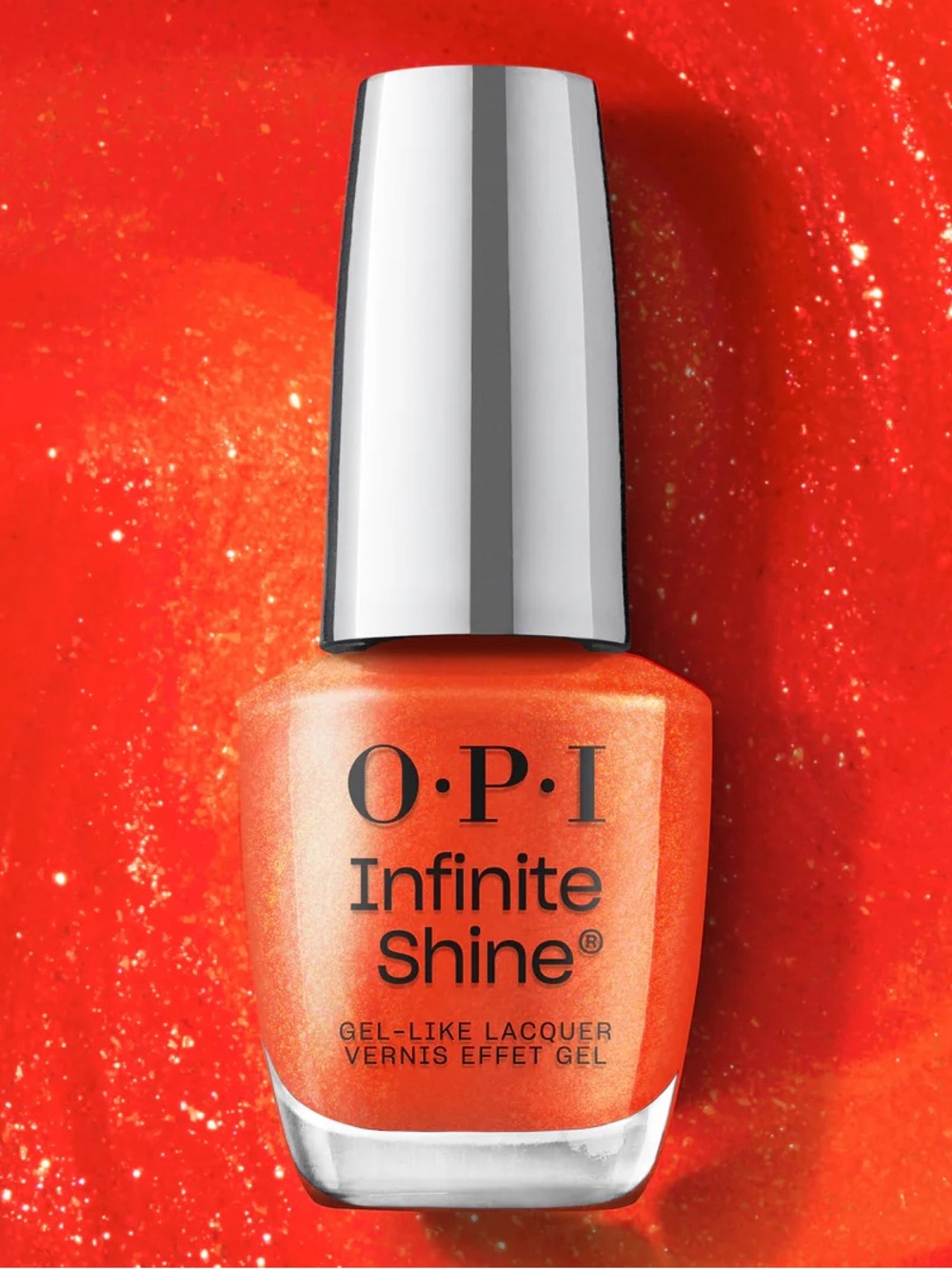 OPI Infinite Shine - The New OPIcons: Shock Em’ Orange Shimmer Nail Polish